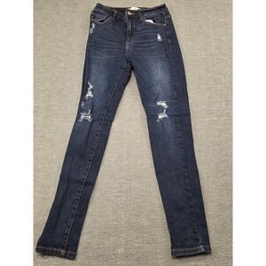 KanCan‎ Jeans Womens Dark Wash Distressed Skinny Fit Style KC8435D Size 5 26